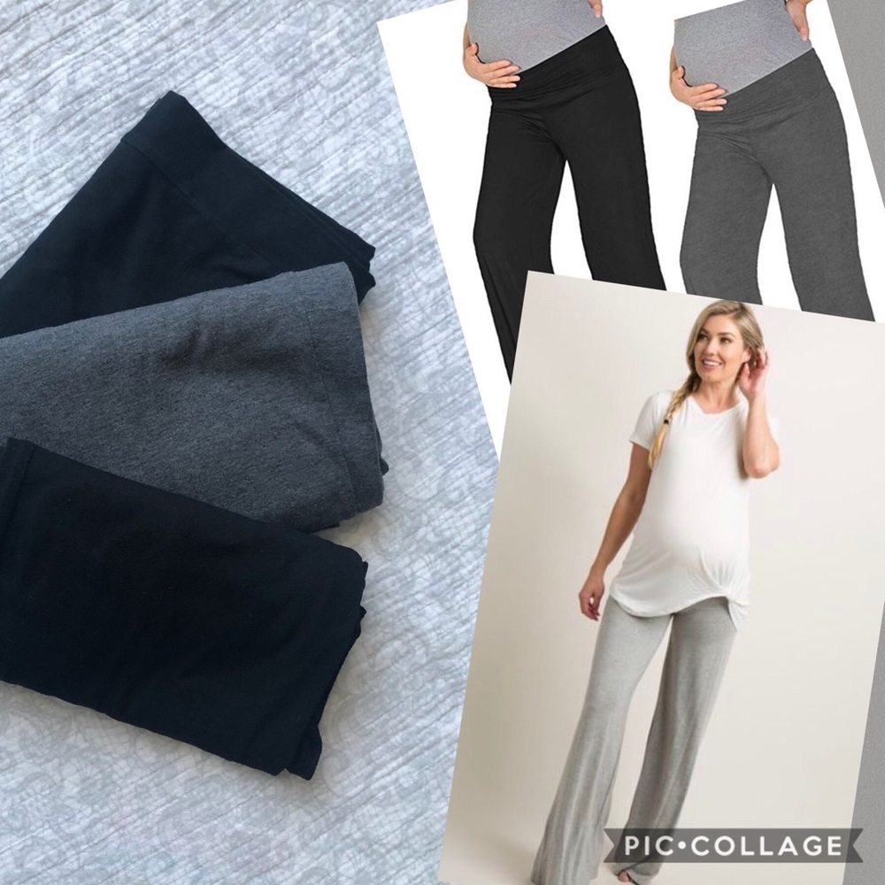 3 pc. Maternity Lounge Pants M Gray/Black